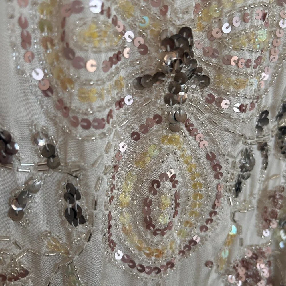 Free People Bali At Last Maxi Dress NWT Ivory Cream Beaded Embellished XS - Picture 5 of 16